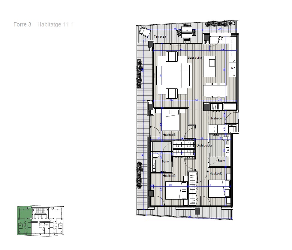 Pis de lloguer a Escaldes Engordany, 3 habitacions, 130 metres